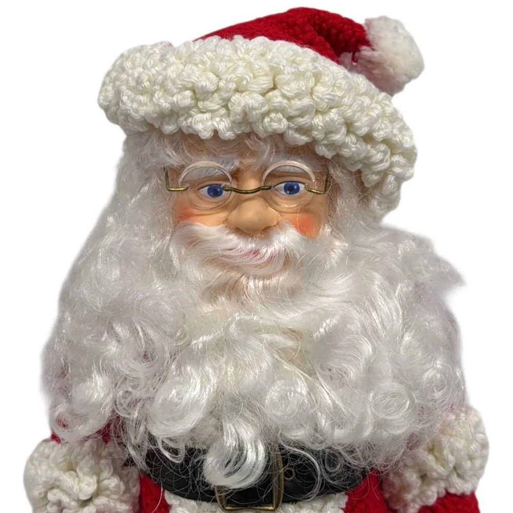Vintage 1990 Billie Pepper Christmas SANTA CLAUS with Crochet Clothes Suit 14”